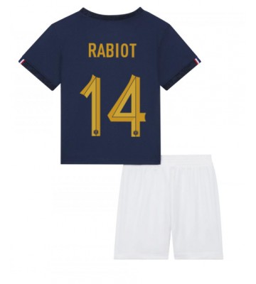France Adrien Rabiot #14 Replica Home Stadium Kit for Kids World Cup 2022 Short Sleeve (+ pants)